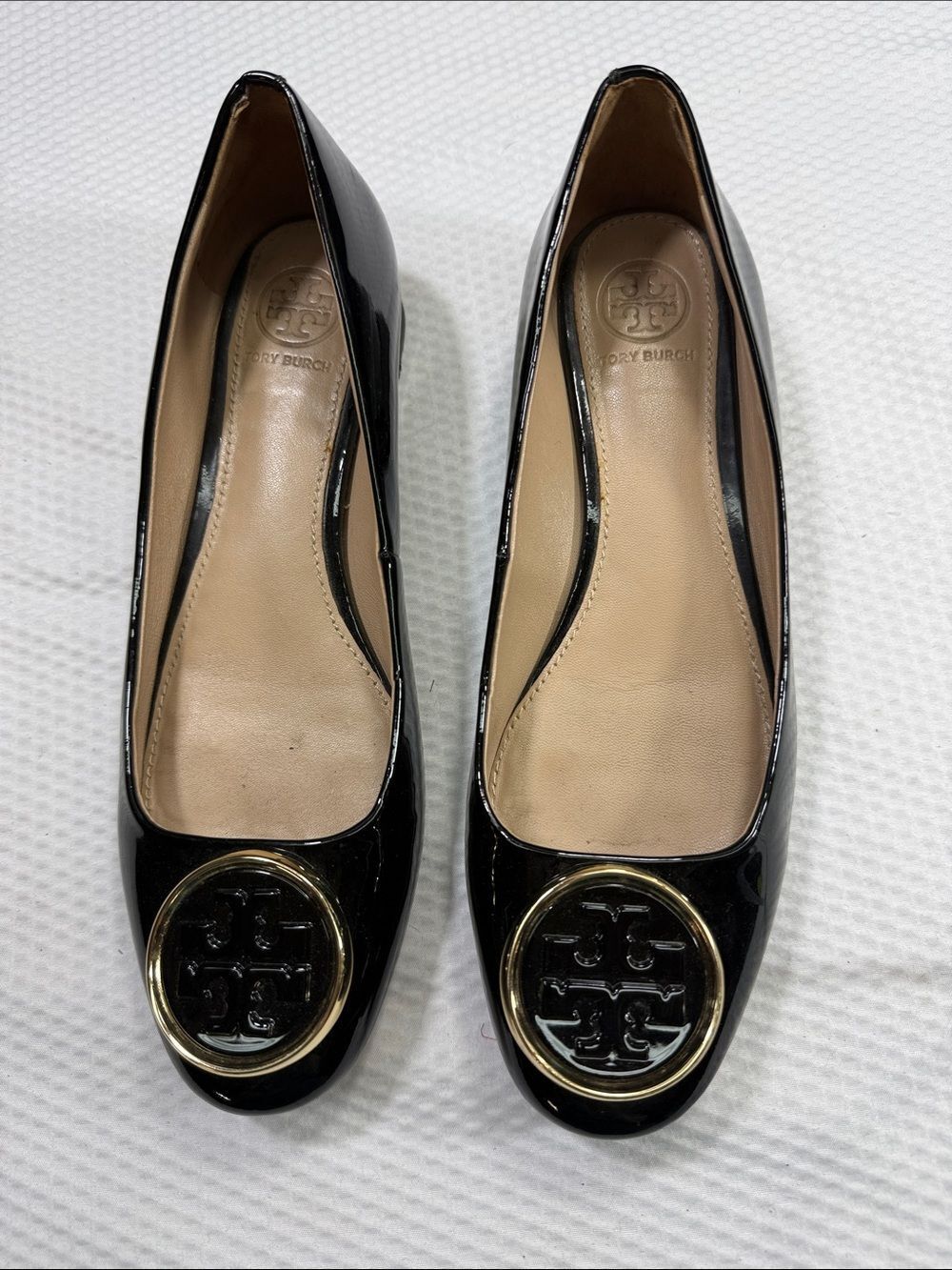 Tory Burch Black Twiggie Patent Leather Pumps Size 6